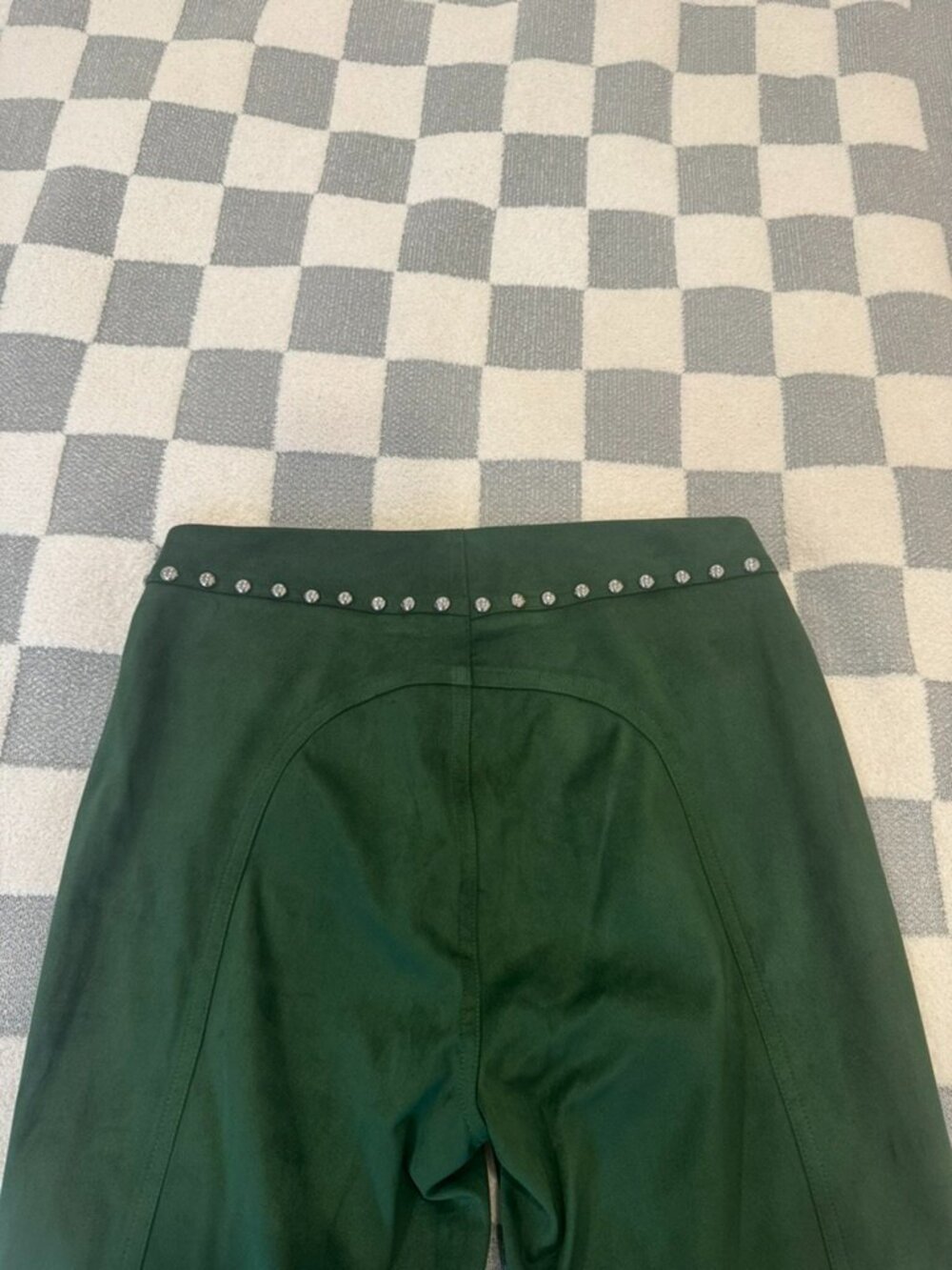 MOTHER Denim Faux Suede Studded Western Pants Green STY#11207-1801 - Picture 6 of 6
